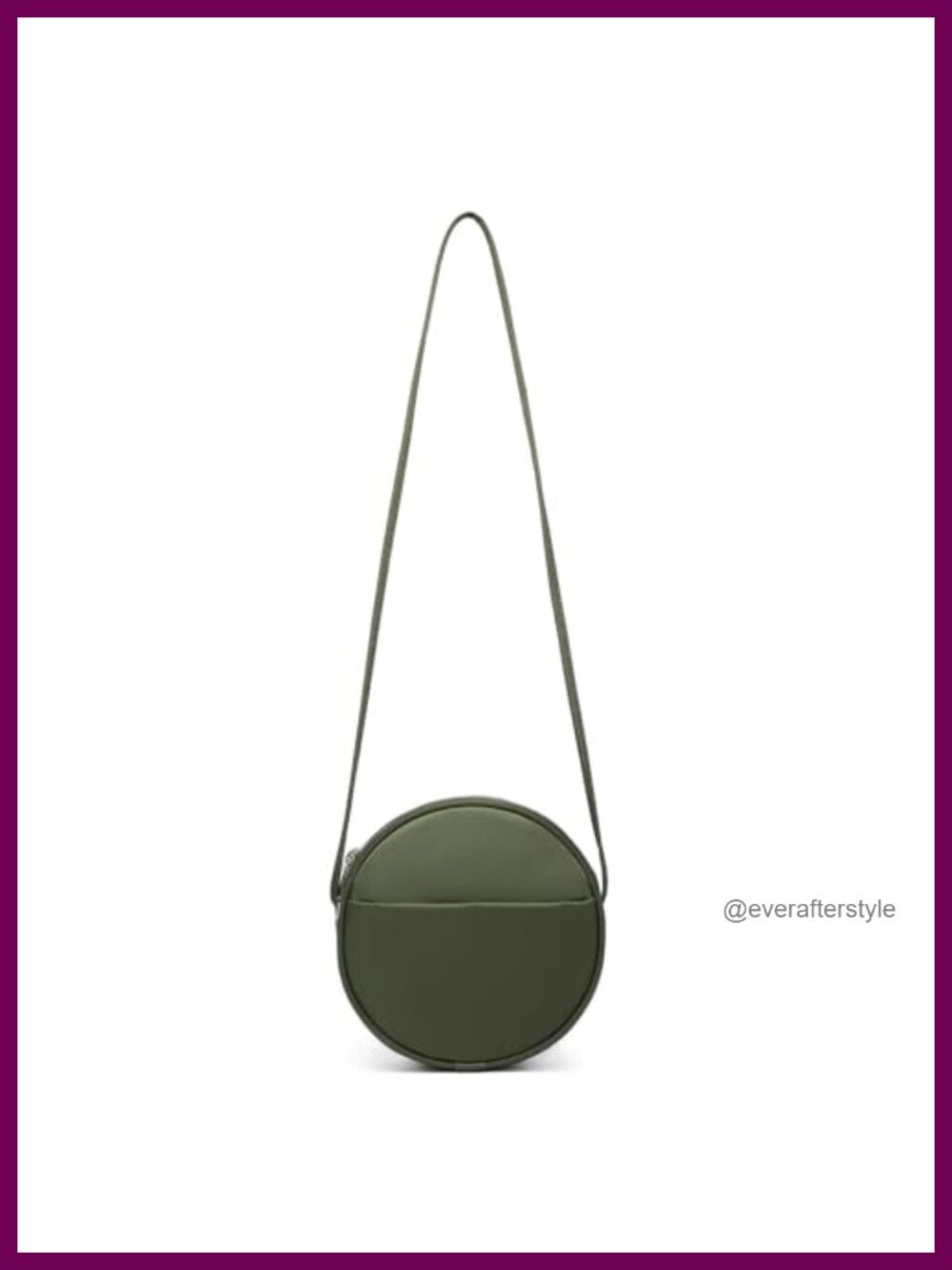 Nylon Round Crossbody Bag with Zipper, Lightweight Circle Purse for Women